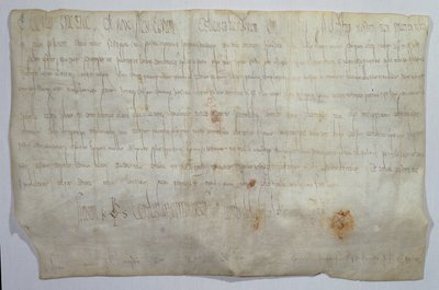 Document ondertekend door keizer Karel de Grote (742-814) met zijn monogram (perkament) door Frankish School