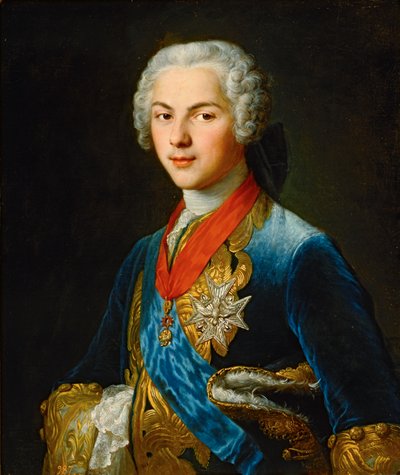 Dauphin Louis, zoon van koning Lodewijk XV ... (schilderij op doek) door Francois-Hubert Drouais