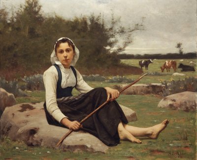 Herderin, 1890 door François Alfred Delobbe