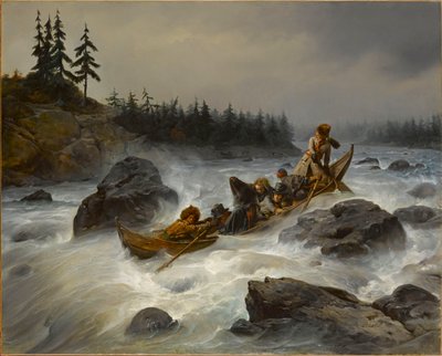 De hertog van Orleans op de Muonio-rivier in Lapland, augustus 1795, 1840 door François August Biard