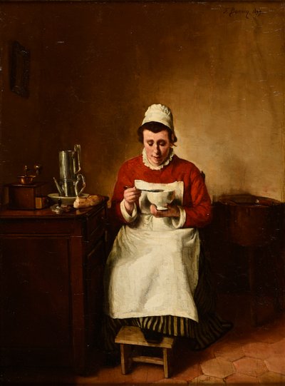 Ontbijt of een kom koffie door François Bonvin