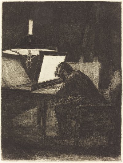 De graveur door François Bonvin