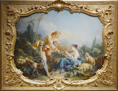 Boucher - De klagende herder, Parijs, Archives nationales, Hôtel de Soubise door François Boucher