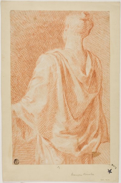 Geklede Vrouw, Gezien van Achteren door François Boucher