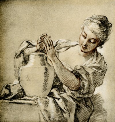 Meisje bij een put door François Boucher