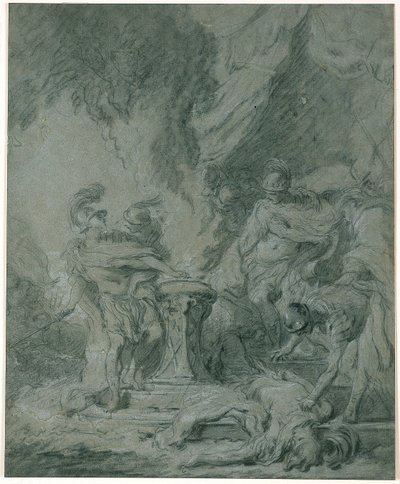 Mucius Scaevola Steekt Zijn Hand in het Vuur door François Boucher