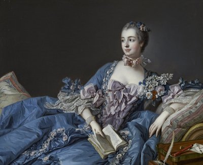 Portret van de Markiezin de Pompadour 1721-1764, ca 1758 door François Boucher