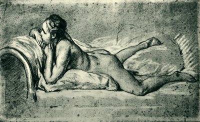 Liggende vrouwelijke naakt, 1751, 1943 door François Boucher
