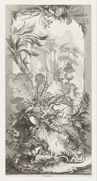 Rocaille [Rococo Design], in Nouveaux Morceaux pour des Paravents [Nieuwe concepten voor schermen]. door François Boucher
