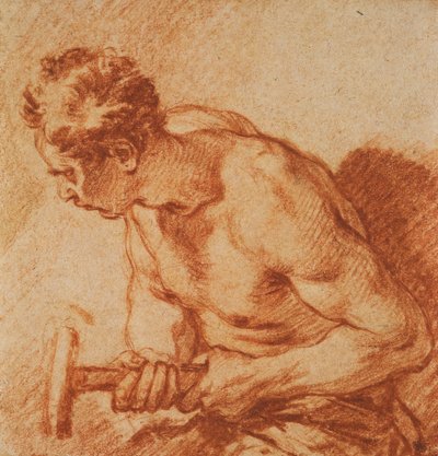 Studie van een man met een hamer, halve lengte door François Boucher