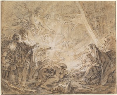 De aanbidding van de herders door François Boucher