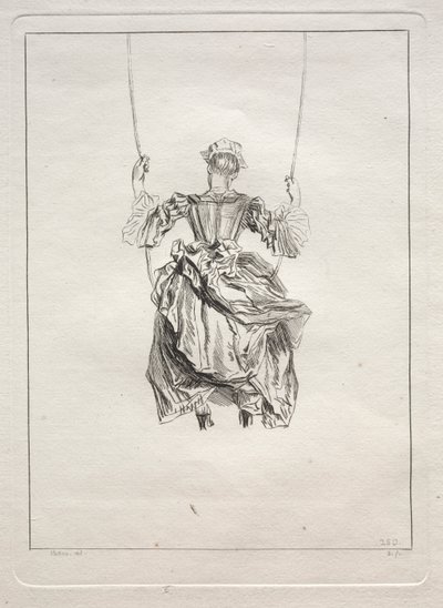Vrouw op een Schommel, van Achteren Bekeken door François Boucher