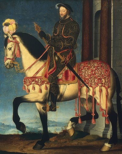 Ruiterportret van Frans I, koning van Frankrijk door François Clouet
