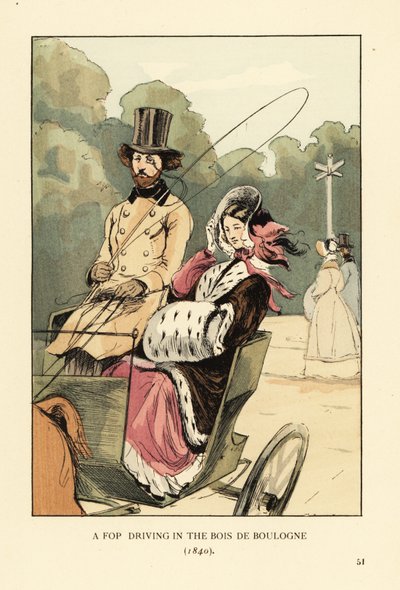 Een dandy rijdt in het Bois de Boulogne door François Courboin