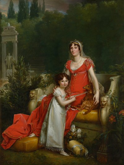 Elisa Bonaparte met haar dochter Napoleona Baciocchi door François Gérard