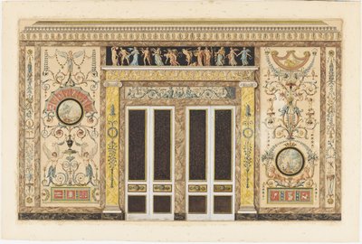 Ontwerp voor een Muziekkamer (Ontwerp voor een Muurverhoging in een Muziekkamer) door Francois Joseph Belanger
