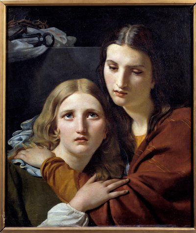 Heilige vrouwen mediteren met voorwerpen van passie door François Joseph Navez