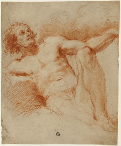 Zittende mannelijke naakt door François Le Moyne