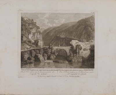 Gezicht op een deel van het klooster van S. Cosimato (nr. III) door François Morel