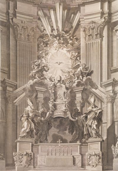 Cathedram S. Petri in interiore templi fronte...Plate 41 uit het Album 