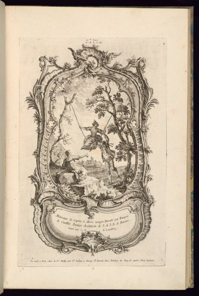 Ontwerp voor een cartouche met grote en kleine compartimenten door François de Cuvilliés the Elder