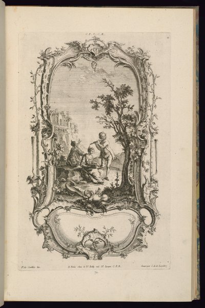 Ontwerp voor een Cartouche met Grote en Kleine Compartimenten door François de Cuvilliés the Elder