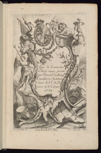 Titelpagina, Livre de Cartouches à divers usages door François de Cuvilliés the Elder