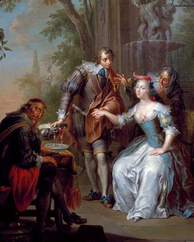 Galante scène door Frans Christoph Janneck