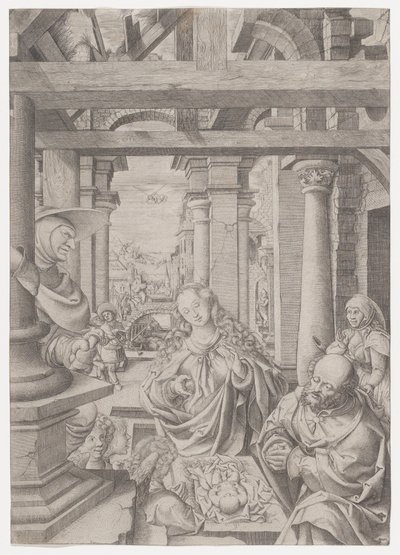 De aanbidding van de herders, ca. 1522-25 door Frans Crabbe van Espleghem