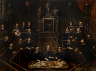 De anatomische les van dokter Joannes van Buyten in de chirurgenkamer in Antwerpen door Frans Denys