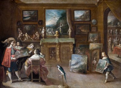 Een bezoek aan de kunsthandelaar door Frans Francken the Younger
