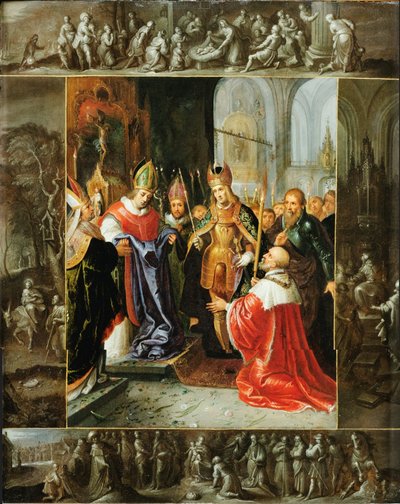 Keizer Karel toont de gewaden van de Maagd door Frans Francken the Younger