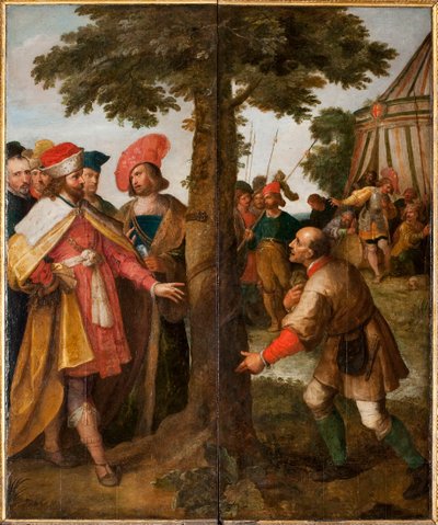 Het wonder van de omgehakte boom. Het wonder van Sint Gummarus, 1627. door Frans Francken the Younger