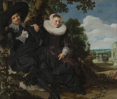 Portret van een paar, waarschijnlijk Isaac Abrahamsz Massa en Beatrix van der Laen door Frans Hals