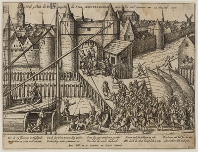 De aanval op Amsterdam op 23 november 1577 door Frans Hogenberg