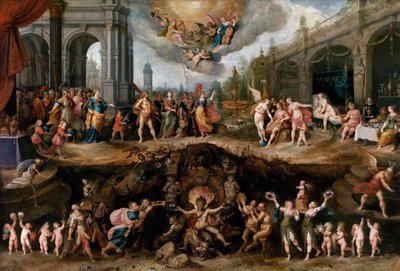 Man die moet kiezen tussen deugden en ondeugden door Frans II Francken