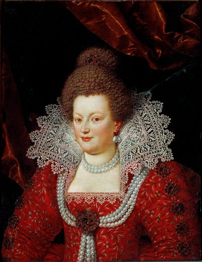 Portret van Marie de Medicis, Koningin van Frankrijk (circa 1610) door Frans II Pourbus