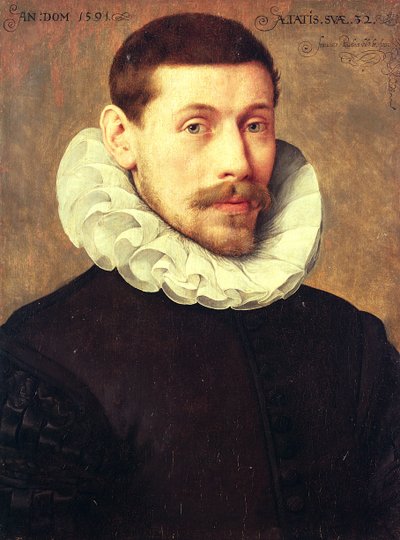 Portret van een Man, 32 jaar oud door Frans II Pourbus