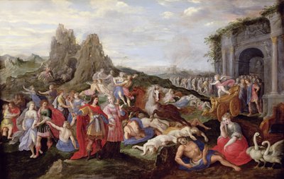 De Slaven en de Furieën van de Liefde door Frans II the Younger (after) Francken