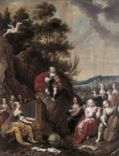 Muziekconcert met Apollo door Frans II the Younger Francken