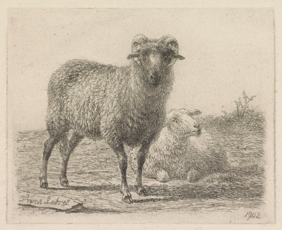 Ram en schaap door Frans Lebret