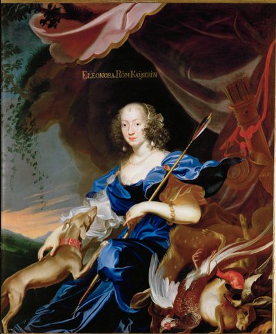 Eleonora Gonzaga, dochter van Carlo Gonzaga, graaf van Rethel, echtgenote van keizer Ferdinand III, geportretteerd als Diana ... (olieverf op doek) door Frans Luycx