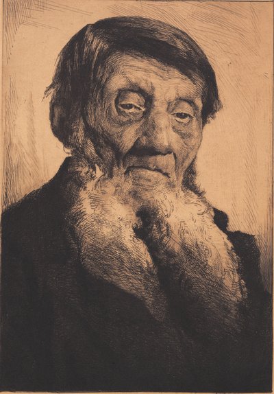 Oude Man met Gespleten, Wit Baard door Frans Schwartz