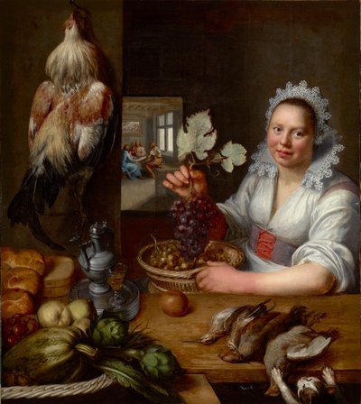 Keukenscène met Christus in Emmaus, door Snyders (Snijders), Frans (1579-1657). Olie op doek, Tussen 1615 en 1620. Afmeting: 114,5x102 cm. Muzeul National Brukenthal, Sibiu door Frans Snyders or Snijders