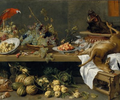 Stilleven met fruit, groenten en dood wild, 1635 door Frans Snyders or Snijders
