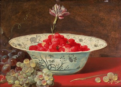 Aardbeien met een anjer door Frans Snyders or Snijders