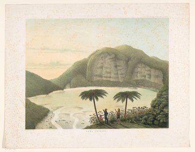 Kratermeer Kawah Putih te West-Java door Frans Wilhelm Junghuhn