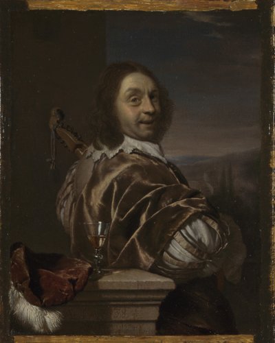 Zelfportret met een citer door Frans van Mieris the Elder