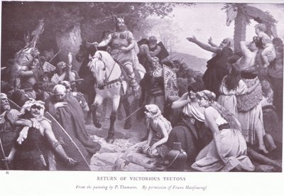 De terugkeer van de zegevierende Teutonen door Franz (after) Hanfstaengl