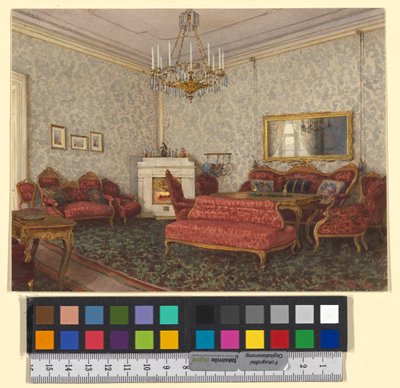 Salon in de stijl van het tweede rococo door Franz Alt